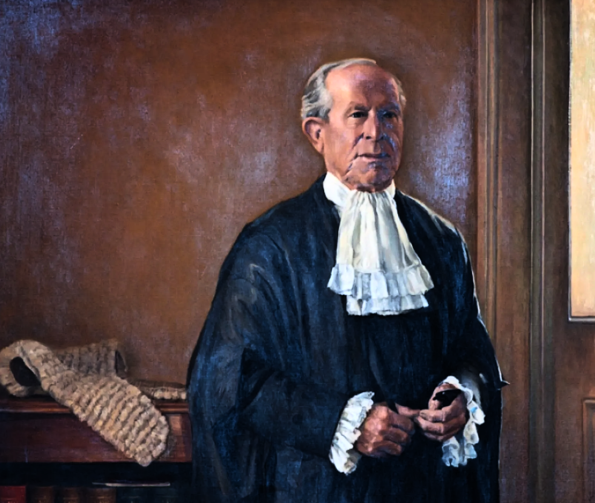 Portrait of Sir Garfield Barwick QC, in High Court robes — painted by Brian Dunlop.